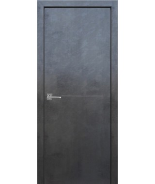 Дверь с ПВХ покрытием Гладкое с молдингом (Штукатурка Графит)