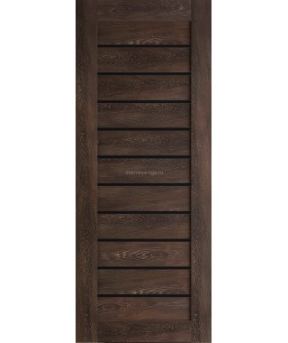 Дверь из экошпона Техно 12 Шале мореный (черное стекло)