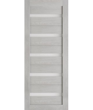 Дверь из экошпона Техно 5 Шале серый (белое стекло)